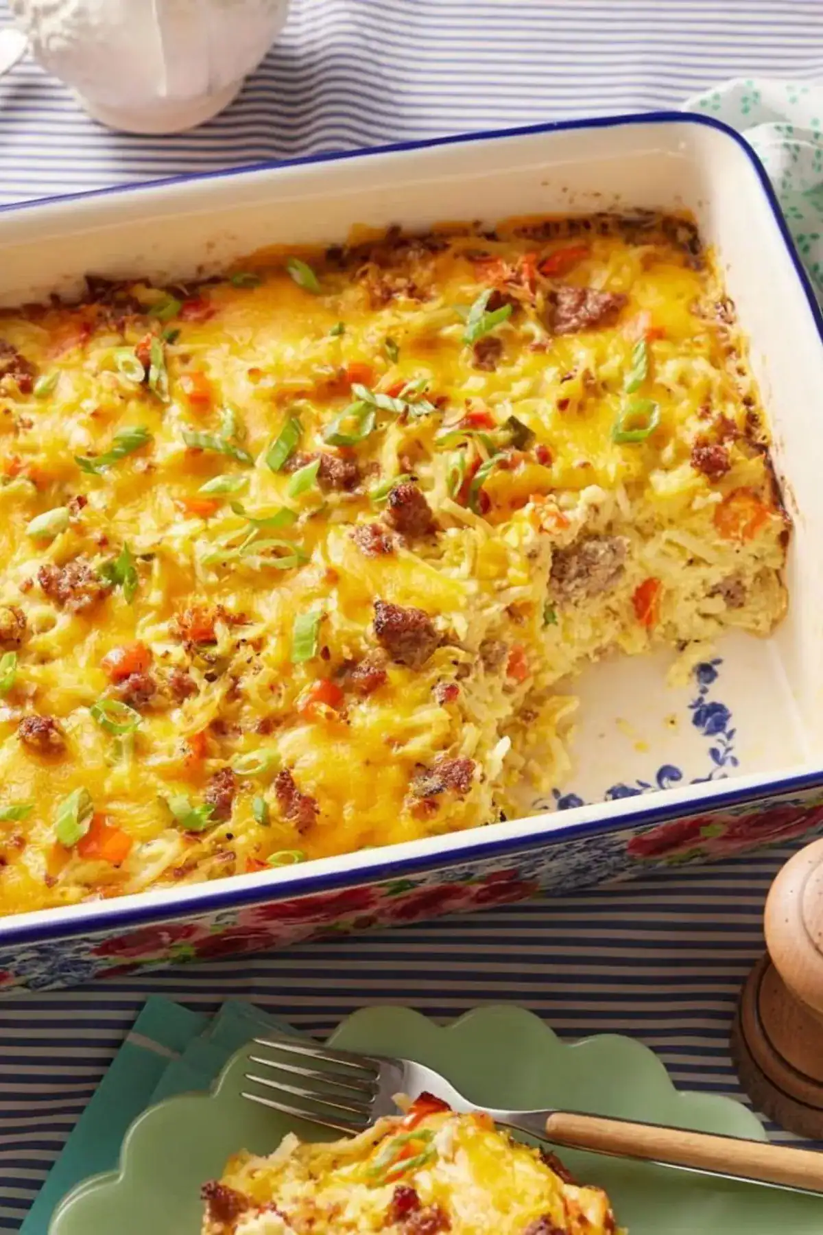 sausage breakfast casserole; easy and affordable Easter brunch recipe and ideas