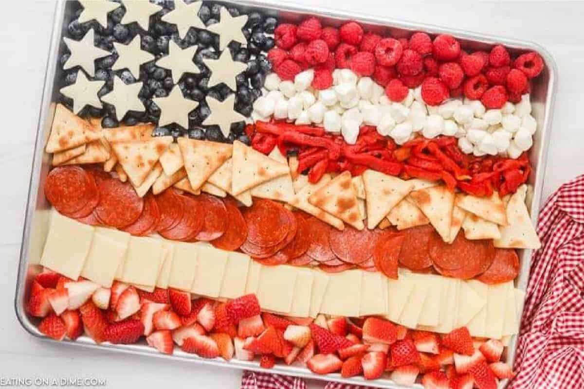 American flag charcuterie board