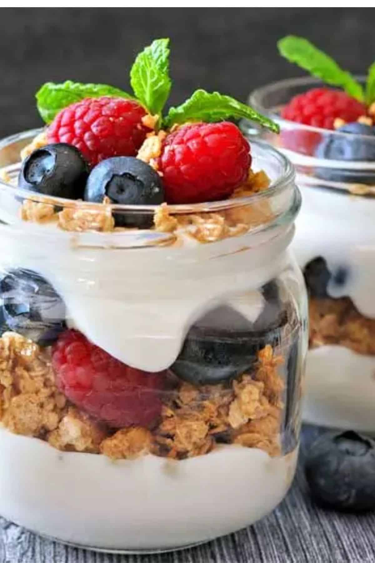 cheap 4th of July snacks, granola parfait