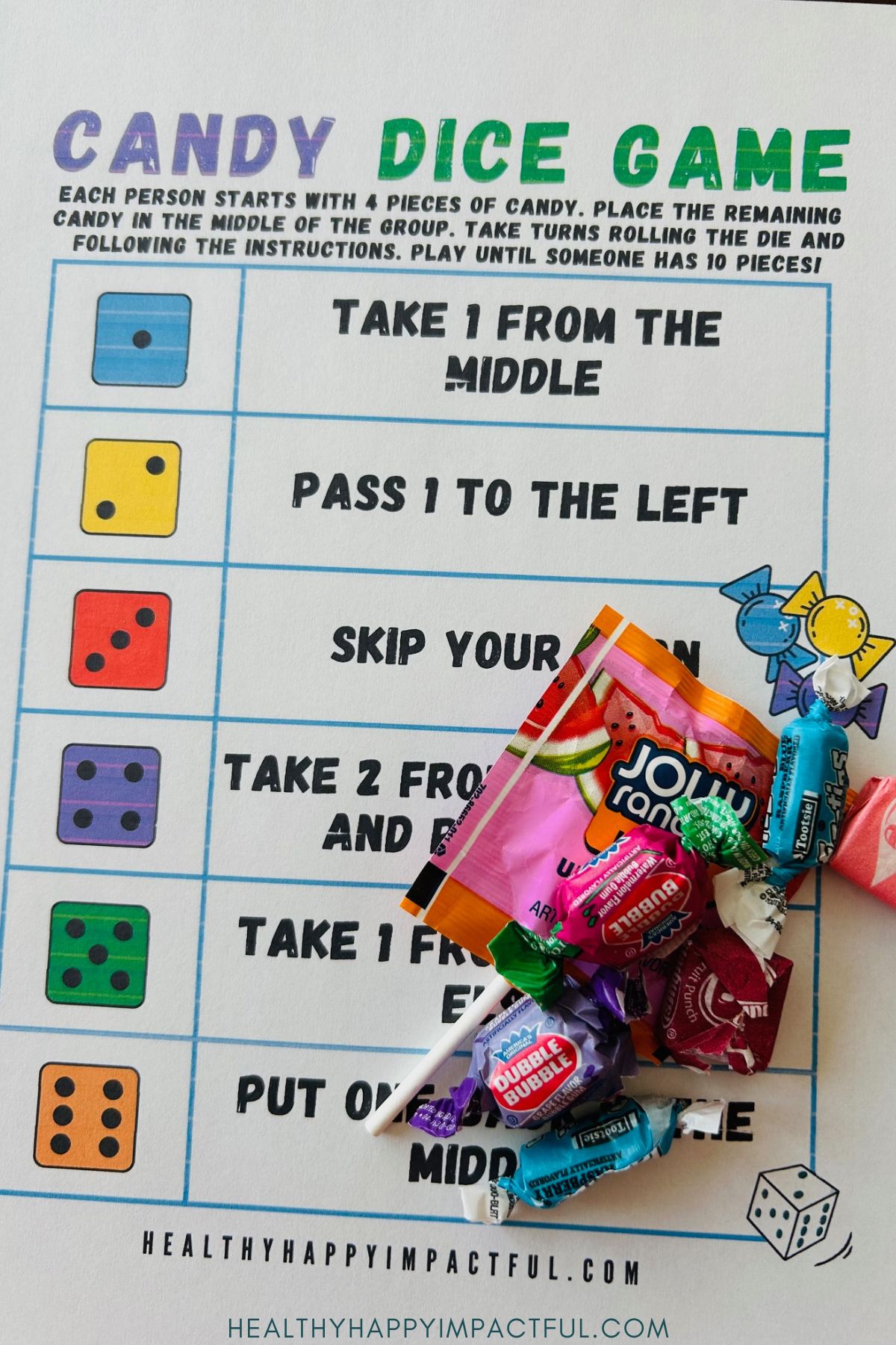 money candy dice game, cash