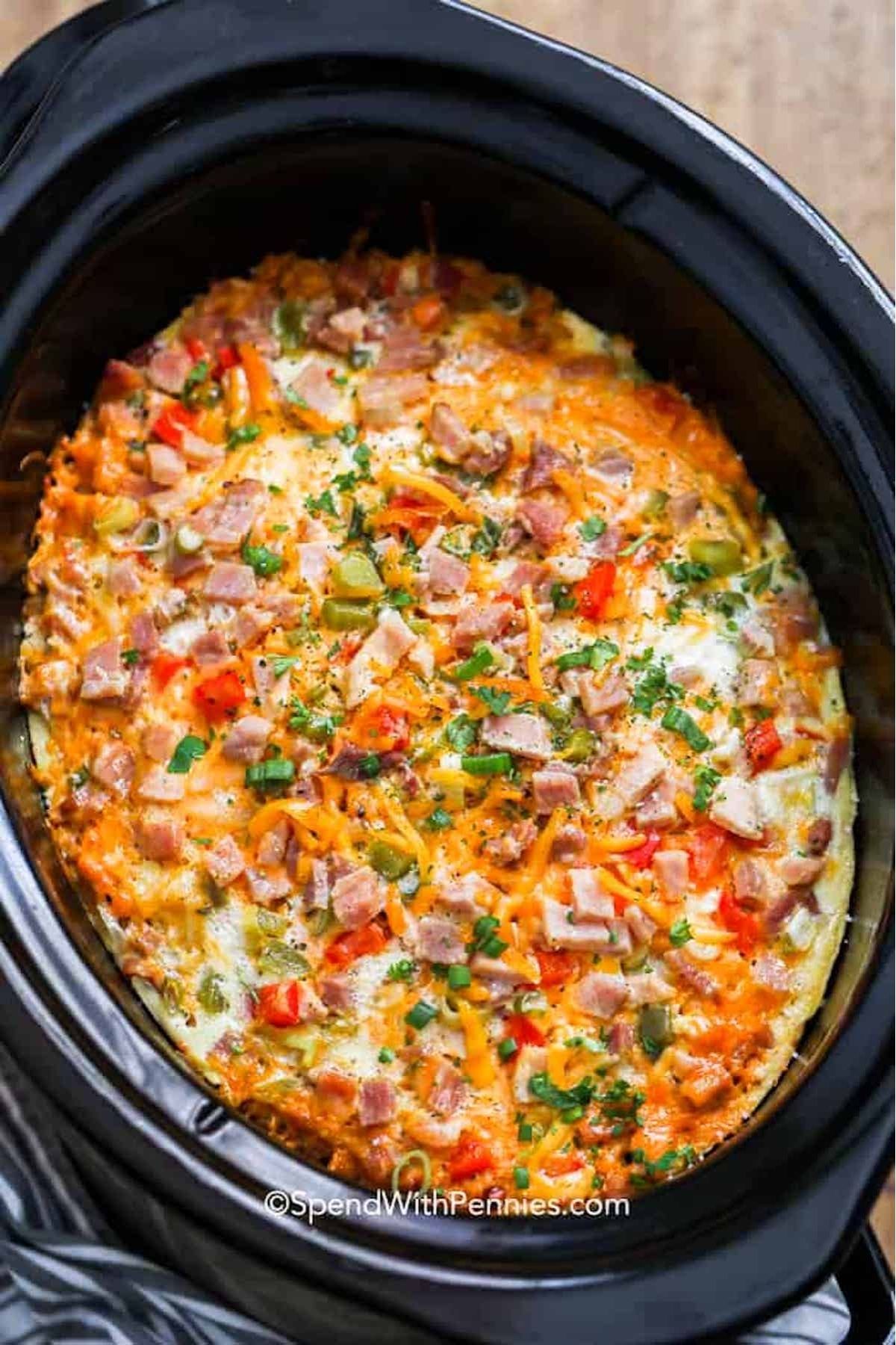 breakfast casserole; ideas for a crowd on a budget