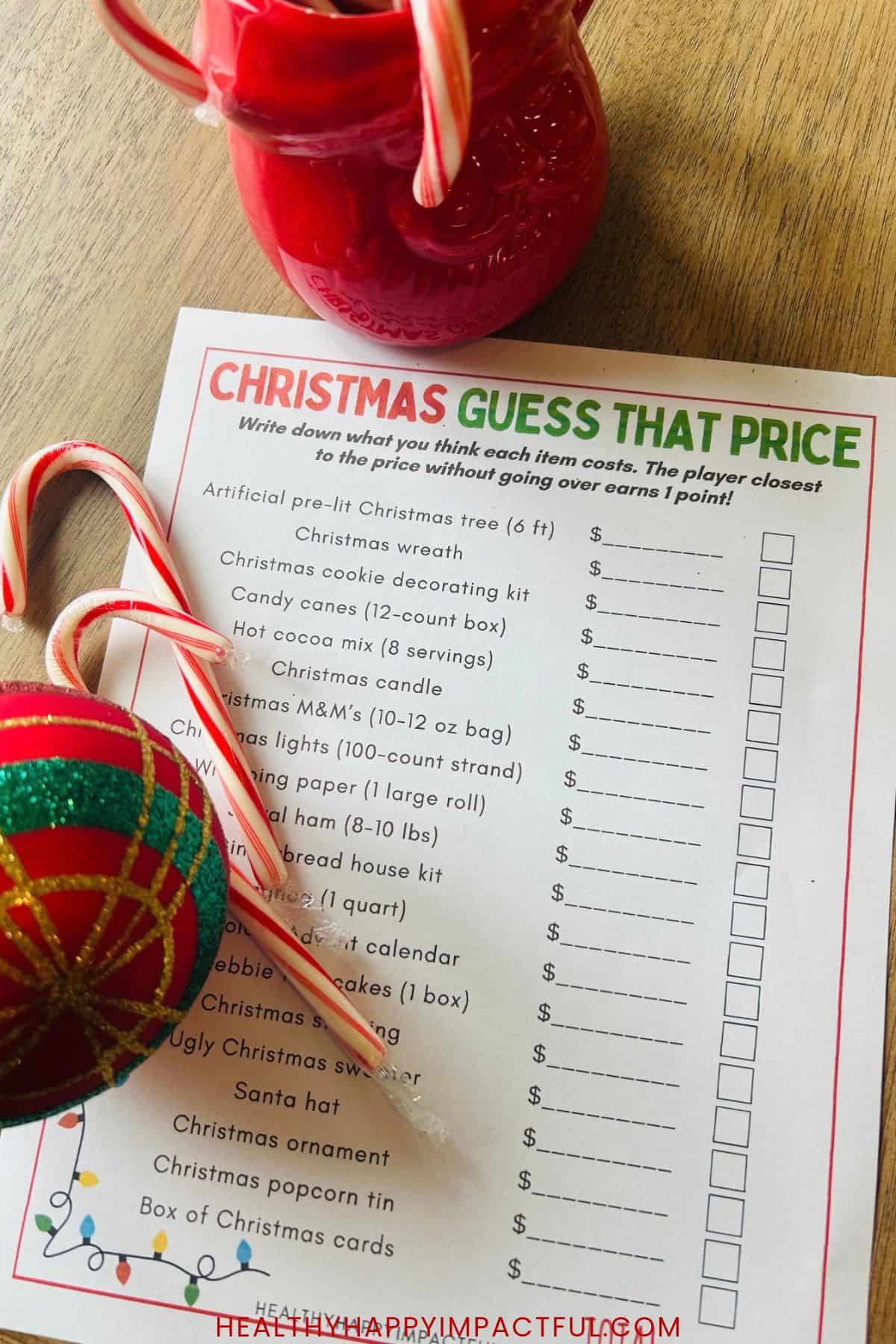 christmas guess that price game